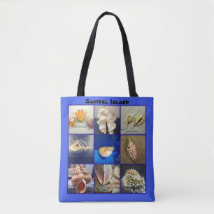 Bolsa Tote Exotic SeaShell Photoographic Ilha Sanibel da Flór