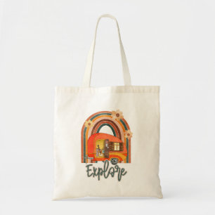 Bolsa Tote Explore o acampamento do Rainbow Vintage
