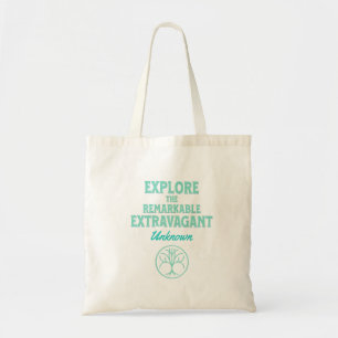 Bolsa Tote Explore uma citação desconhecida e extraordinária 