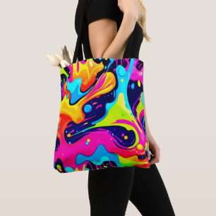Bolsa Tote Explosão de Cor Líquida Caos Neon