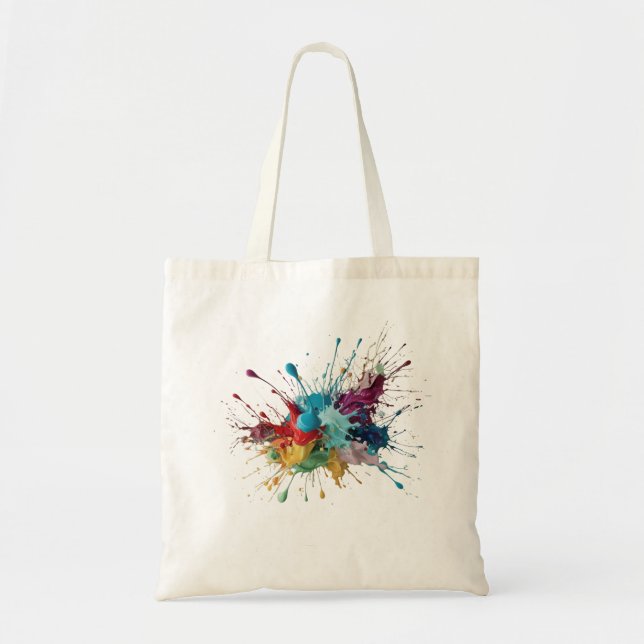 Bolsa Tote Explosão de Cores - MultiAbstrato vibrante (Frente)