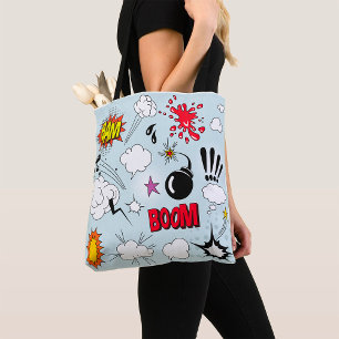 Bolsa Tote Explosão de Quadrinhos Retrô Pop Art