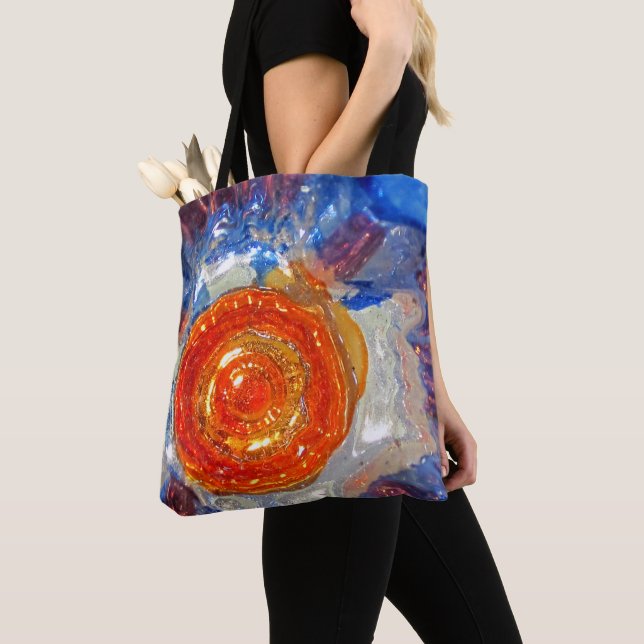 Bolsa Tote Explosão de Vidro de Arte Cosmos - Sol Laranja Van (Close Up)