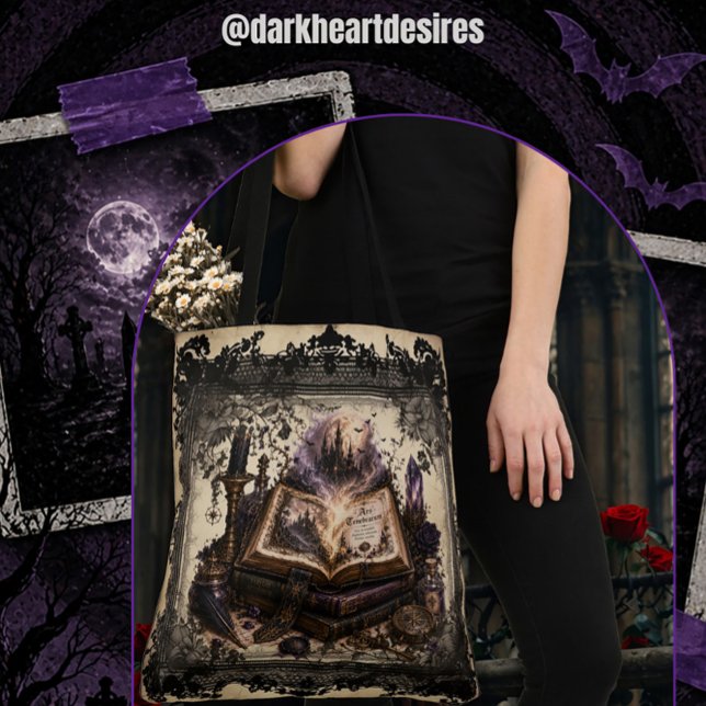 Bolsa Tote Expositor de Altar Gótico com Livro de Magia (Criador carregado)