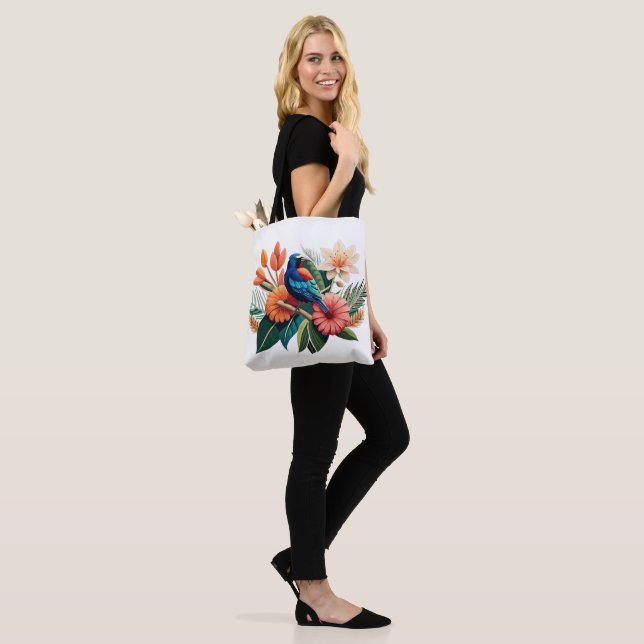 Bolsa Tote Êxtase Tropical: Uma Fusão Vibrante de Flora (No(a) Modelo)