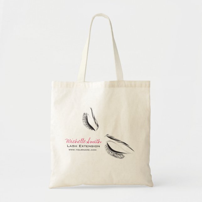 Bolsa Tote Extensão de Lash com lascas longas de face (Frente)