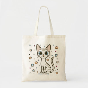 Bolsa Tote Extraordinário Tia Floral Tabby Cat