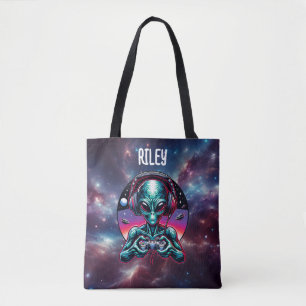 Bolsa Tote Extraterrestre para Alienígenas de jogos sendo per