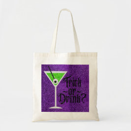 Bolsa Tote Eyeball Martini Halloween Trick Ou Beba Glitter