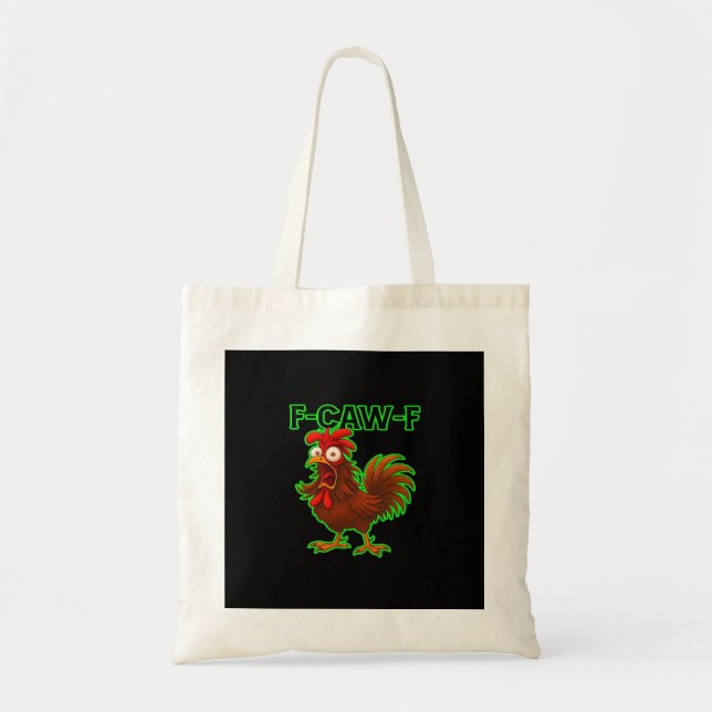 Bolsa Tote F-Caw-F Frango Clássico Gráfico Retro (Frente)