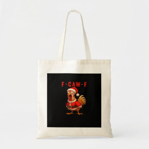 Bolsa Tote F-Caw-F Galinha Natalina Engraçada Essencial