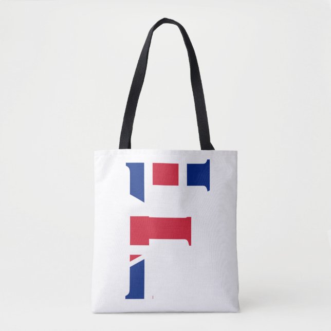 Bolsa Tote F Monograma sobreposto à declaração de bandeira do (Frente)