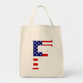 Bolsa Tote F Monograma sobreposto ao gtcnt Flag EUA