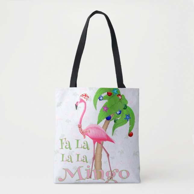 Bolsa Tote Fa La La Flamingo Xmas (Frente)