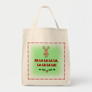 Bolsa Tote Fa La La La La La Christmas Organic Canvas