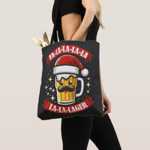 Bolsa Tote Fa La La La La Lager Engraçado Design de Natal Fei