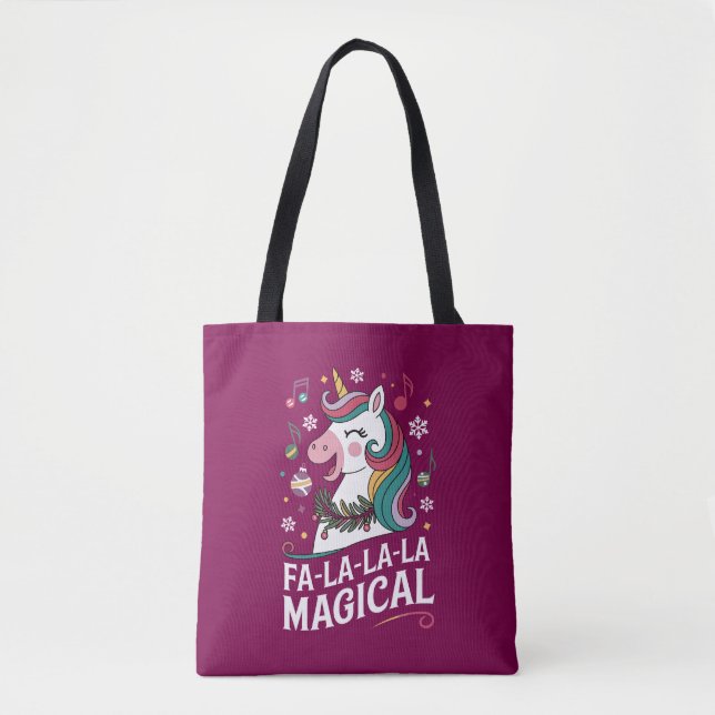 Bolsa Tote Fa-La-La-La Natal Mágico (Frente)