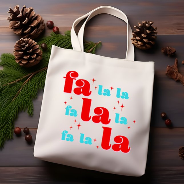 Bolsa Tote Fa La La Natal (Criador carregado)