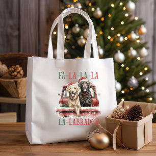 BOLSA TOTE FA LA LABRADOR DOG RED TRUCK FURRY NATMAS