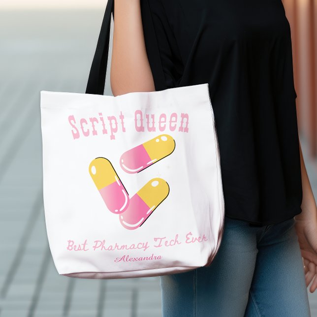 Bolsa Tote Fábrica de Cápsulas Rosa Rainha Personalizada (Criador carregado)