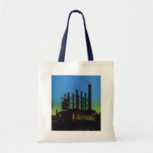 Bolsa Tote Fábrica de Manufatura ao Pôr do Sol, Negócios Vint