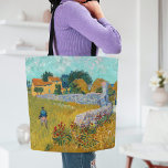 Bolsa Tote Fábrica de Provença | Vincent Van Gogh<br><div class="desc">Farmhouse in Provence (1888) por Vincent Van Gogh,  artista poste-impressionista holandês. Arte original é um óleo na pintura da paisagem da canvas em amarelos vibrantes do ouro e tons azuis aqua. Use as ferramentas de design para adicionar texto personalizado ou personalizar a imagem.</div>