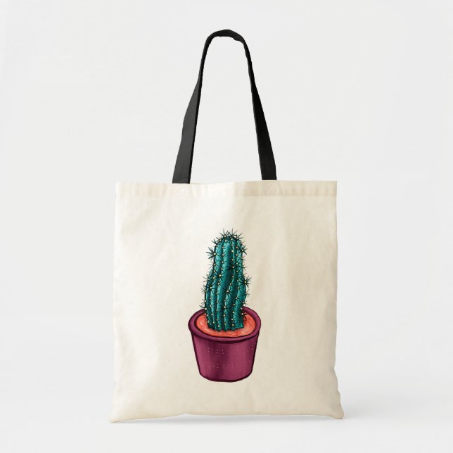 Bolsa Tote Fábrica de Suculência de Cactus Trapado (Frente)
