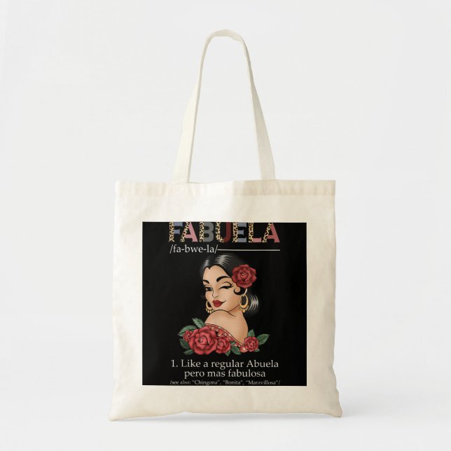 Bolsa Tote Fabuela espanhola Fabuela Definition, Chingona Bon (Frente)