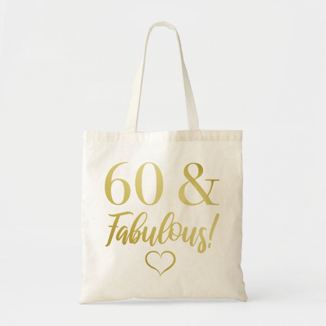 Bolsa Tote Fabuloso 60º aniversário (Dourado) (Frente)