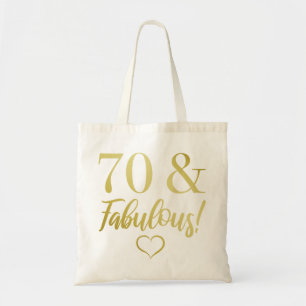 Bolsa Tote Fabuloso 70 de Aniversário (Dourado)