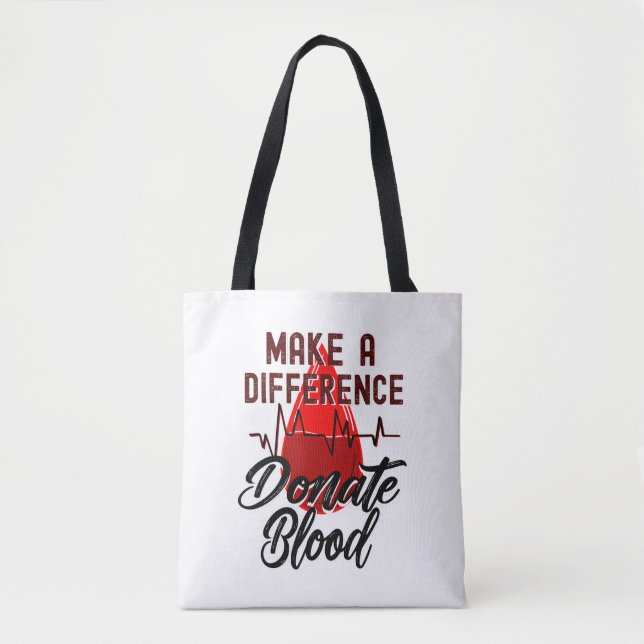 Bolsa Tote Faça a diferença, doe sangue, salve a vida (Frente)