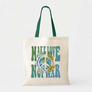 Bolsa Tote Faça o amor não a guerra - retrorista Hippie - s