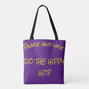Bolsa Tote Faça o Salto Hippy roxo e design de limão