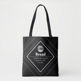 Bolsa Tote Faça o Upload do Seu Logotipo e Design de Texto Pe