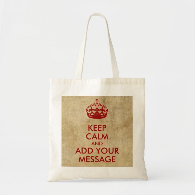 Bolsa Tote Faça seus próprios manter o vermelho calmo no (Frente)