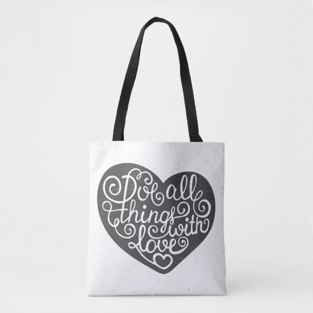 Bolsa Tote Faça todas as coisas com amor (Frente)