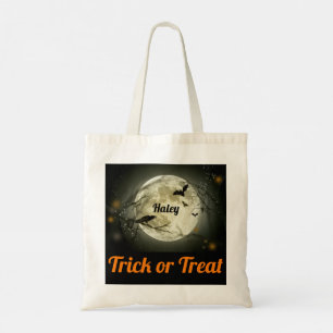 Bolsa Tote Faça truques ou trate o seu nome Canvas de Crows 