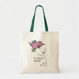 Bolsa Tote Faça uma citação sem medo com flores