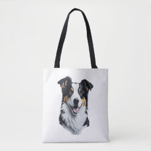 Bolsa Tote Face de Border Collie