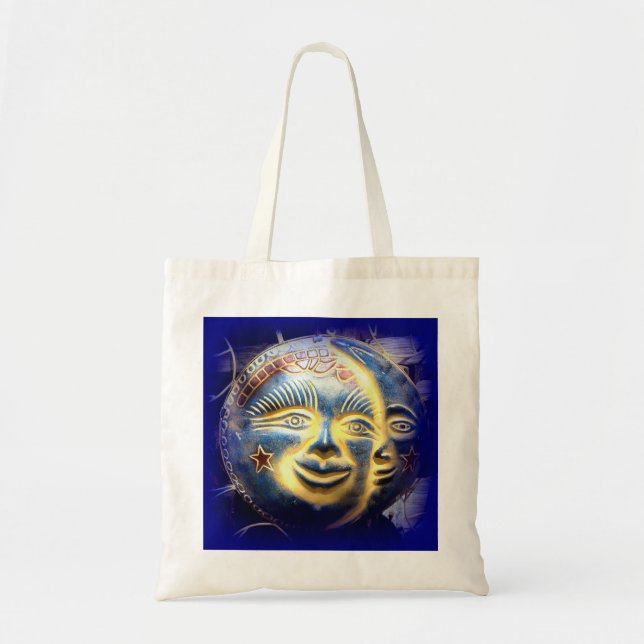 Bolsa Tote face do sol/ face da lua tosco (Frente)