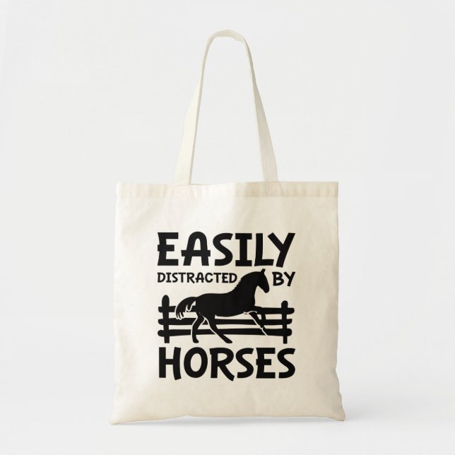 Bolsa Tote Fácil Distração Por Cavalos (Frente)
