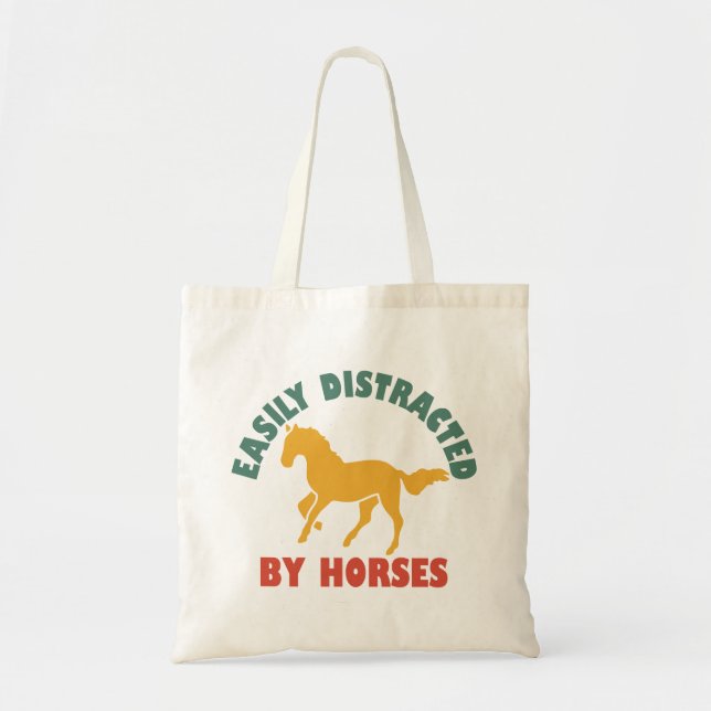Bolsa Tote Fácil Distração Por Cavalos (Frente)