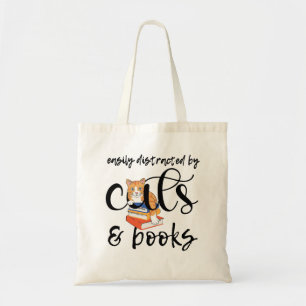 BOLSA TOTE FÁCIL DISTRIBUIÇÃO POR GATOS E LIVROS