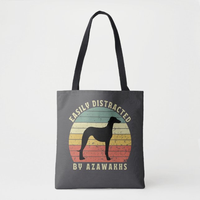 Bolsa Tote Facilmente distraído por Azawakhs (Frente)