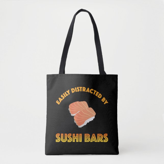 Bolsa Tote Facilmente Distraído Por Barras De Sushi (Frente)