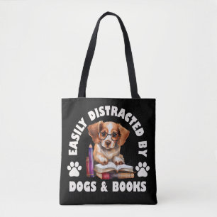 Bolsa Tote Facilmente Distraído Por Cães E Livros