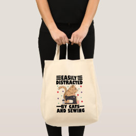 Bolsa Tote Facilmente Distraído Por Gatos E Costura amante de