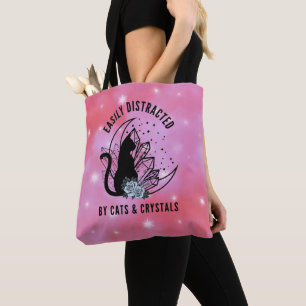 Bolsa Tote Facilmente distraído por Gatos e Cristais Magnétic