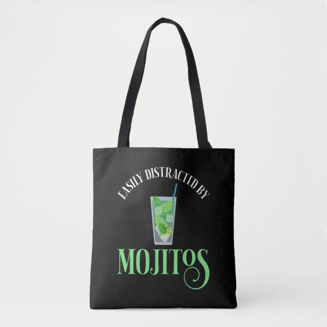 Bolsa Tote Facilmente Distraído Por Mojitos (Frente)