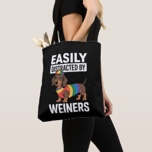 Bolsa Tote Facilmente Distraído Por Weiners LGBTQ Arco-Íris G